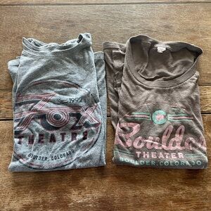 Boulder/Fox Theater Graphic Tee(s) — Gray & Brown Retro Logo (Women’s XL)